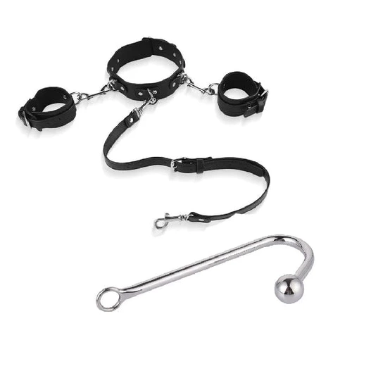 Anal 5334 Collar with and Elegant Hook Beaded Cuffs 0604